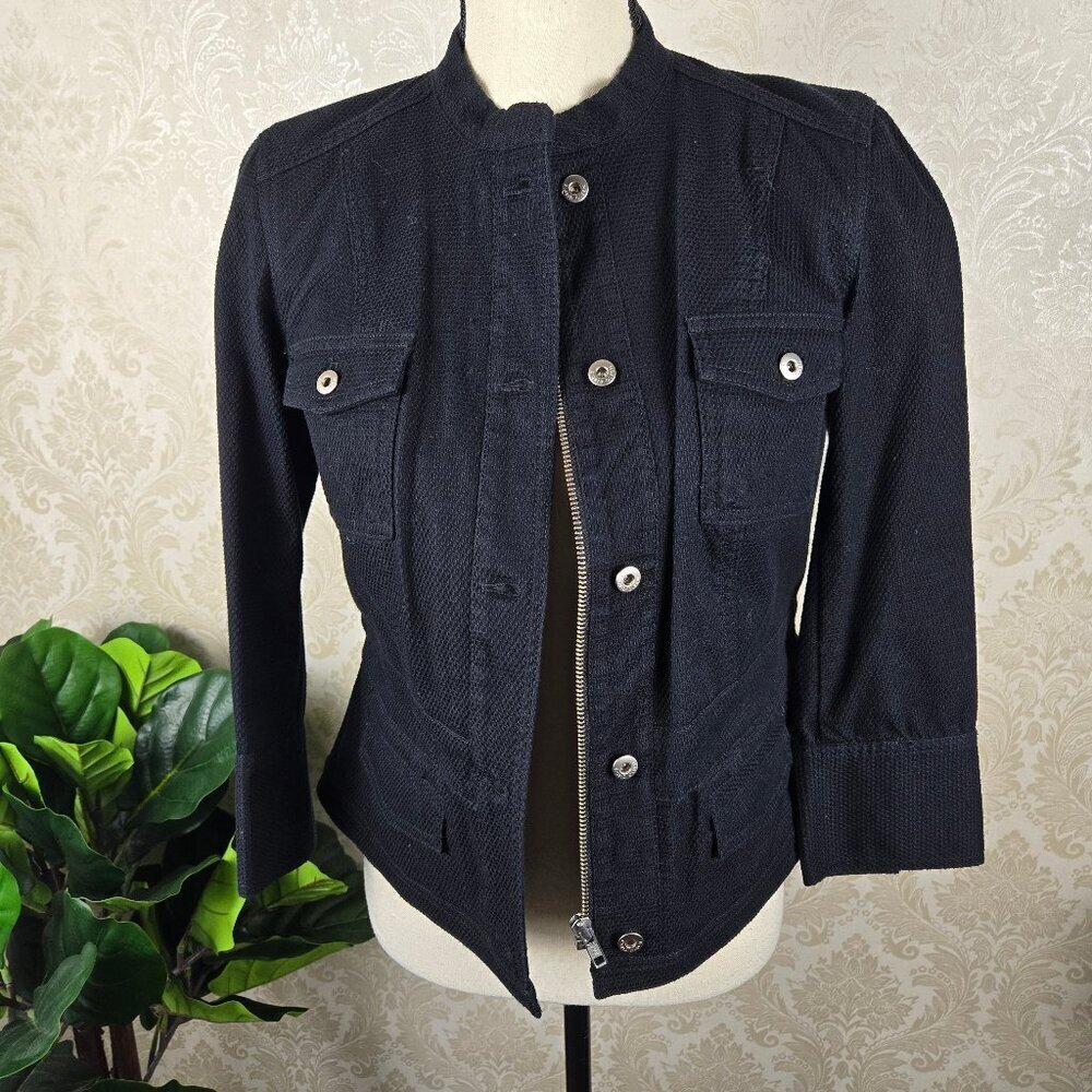 Sigrid Olsen Size 4 Black Zipper And Button Front… - image 2